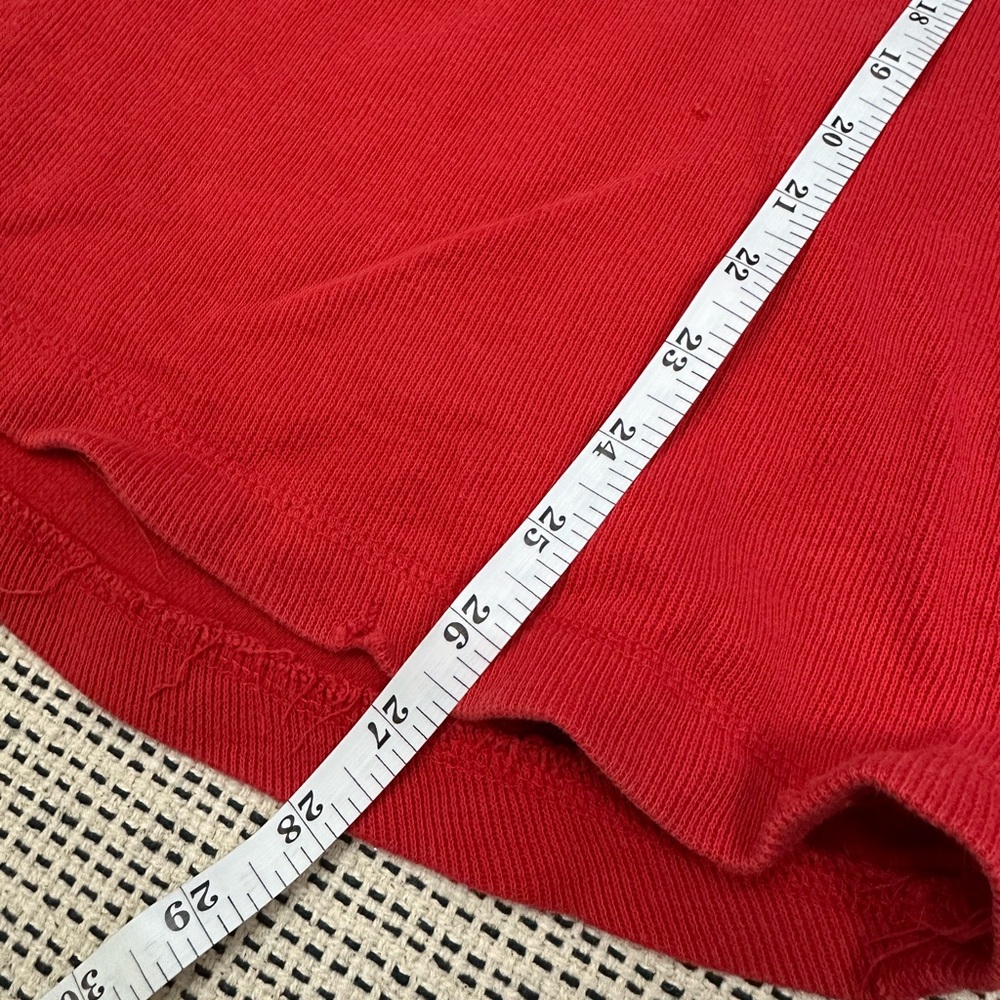 Adidas Boston University Hockey Red White Distressed Team Long Sleeve Sweatshirt - Picture 5 of 7